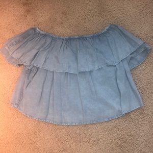 Denim Off the Shoulder Top